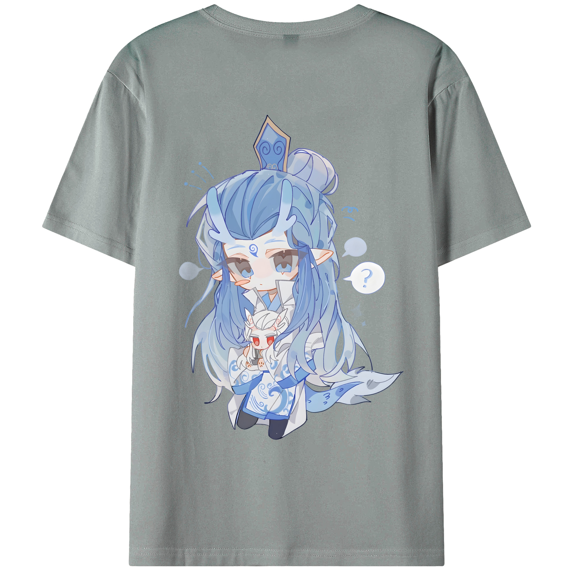 （画像用） Ne Zha 2 ナタ 魔童の大暴れ 綿100％ メンズ半袖Tシャツ（バックプリント） 通気性